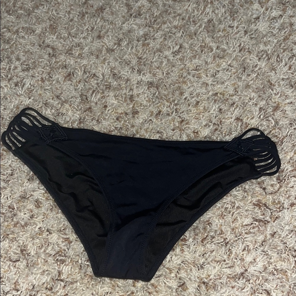 Black Bikini Bottom with Strappy Sides